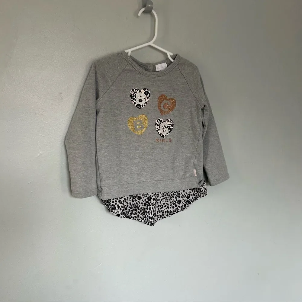 BCBGirls Gray and Gold Leopard Print Kids Tee